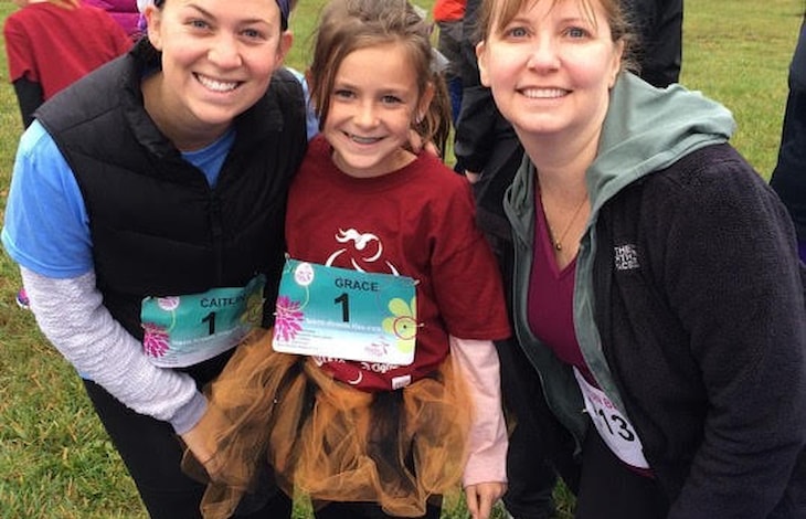 Becky Levy (right) and her great-niece celebrating at the GOTR 5K